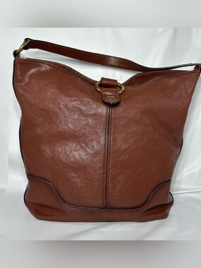 Frye Cognac Brown Leather Shoulder Hobo  Bag